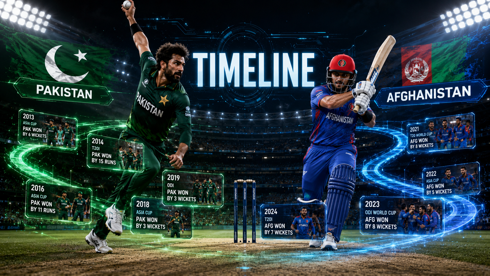 Pakistan National Cricket Team vs Afghanistan National Cricket Team Timeline