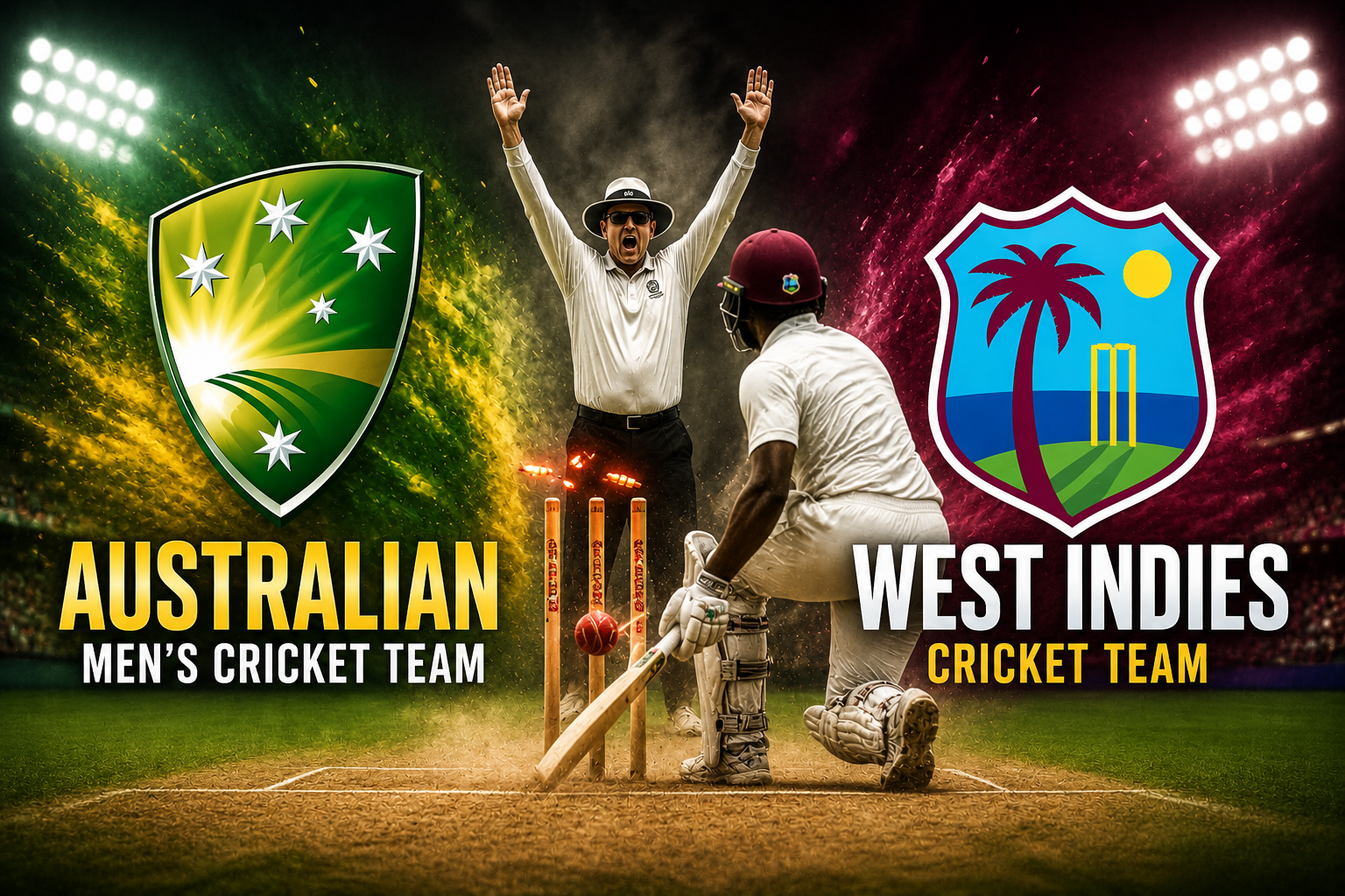 creat an seo images LBW Appeal background add team name not add other text